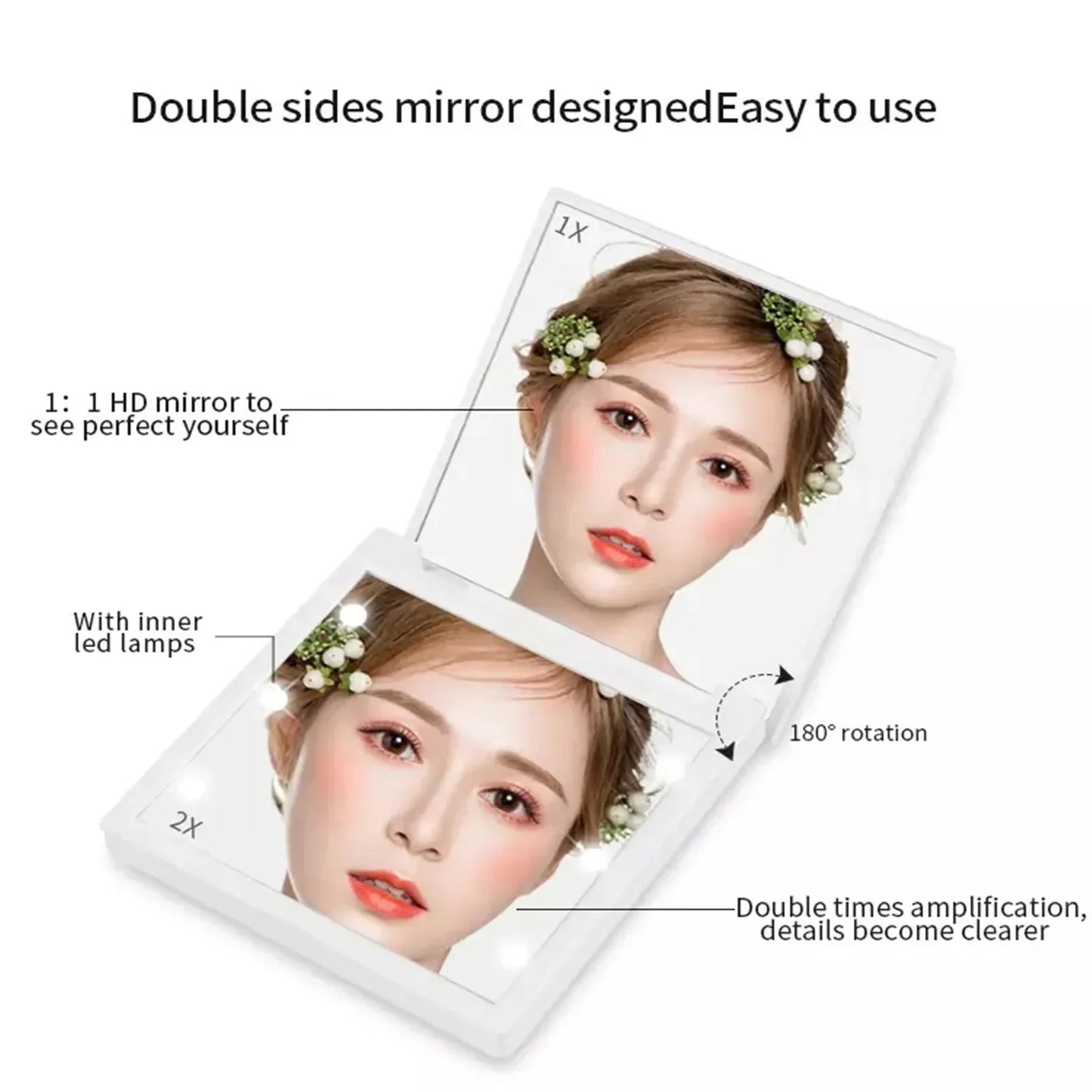 EJVS™ 6-LED Foldable Makeup Mirror