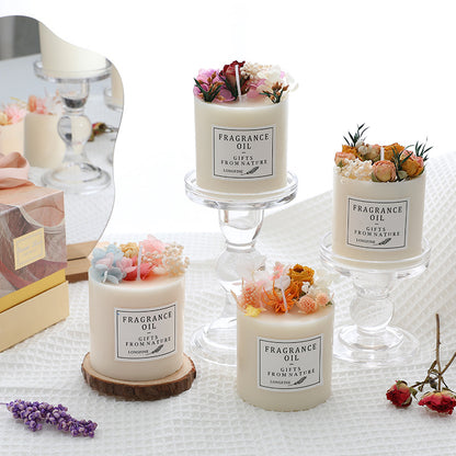 EJVS™ Scented Pillar Candles with Dried Flowers