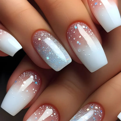 EJVS™  24Pcs Shimmery Manicure Tips