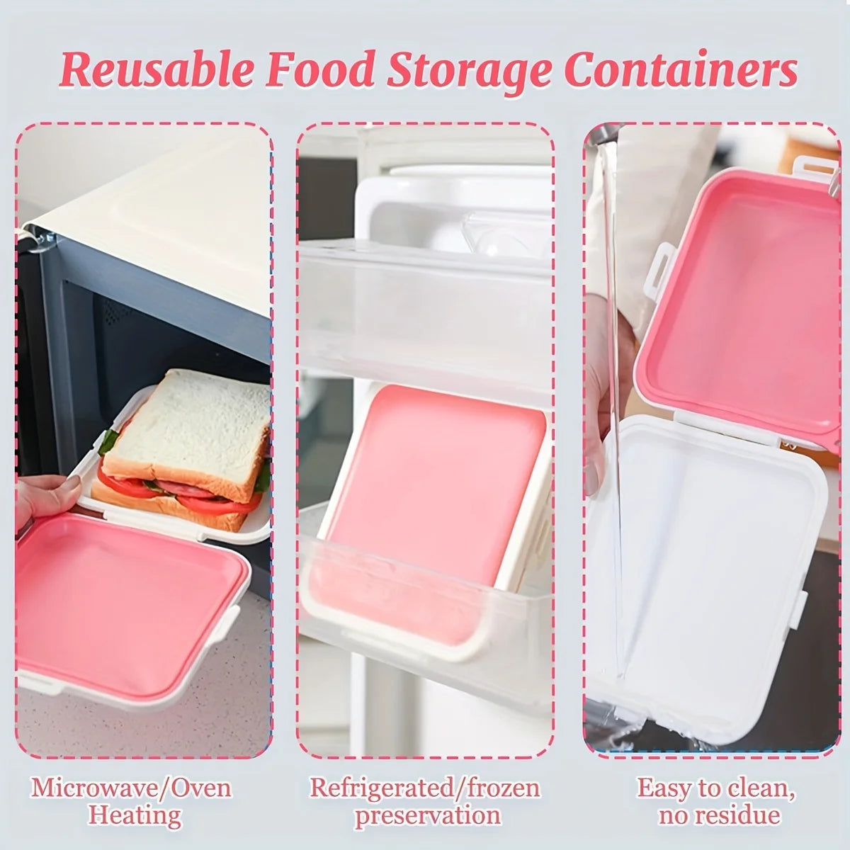 EJVS™ Sandwich Containers Silicone Sandwich Storage Box for Lunch