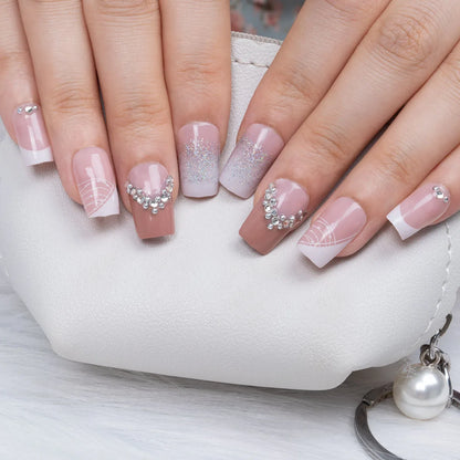 EJVS™  24Pcs Shimmery Manicure Tips
