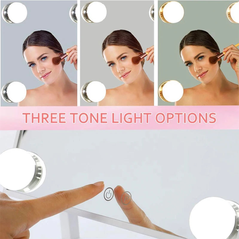 EJVS™ Arched LED Makeup Mirror – 10x Magnification