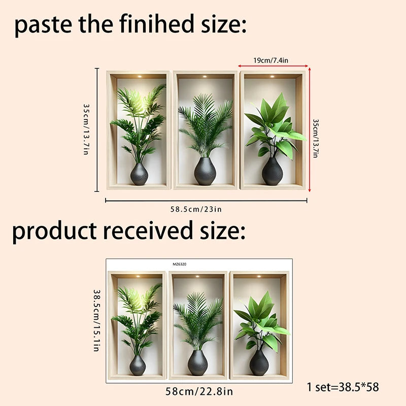 EJVS™ Green Plant Wall Stickers