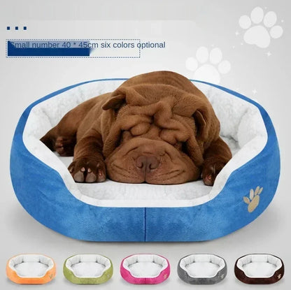 EJVS™  Dog Beds for Large Dogs Cashmere Warming Pet Dog Bed Sofa Lounger Cat Nest Baskets Plush Kennel Bed Comfortable Pet Supplies