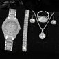 EJVS™  Full Diamond Roman Numerals Starry Charm Business Quartz Watch Set