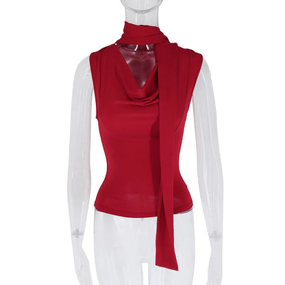 EJVS™  Women Sexy Sleeveless V-Neck Lady Top Fashion Bandage