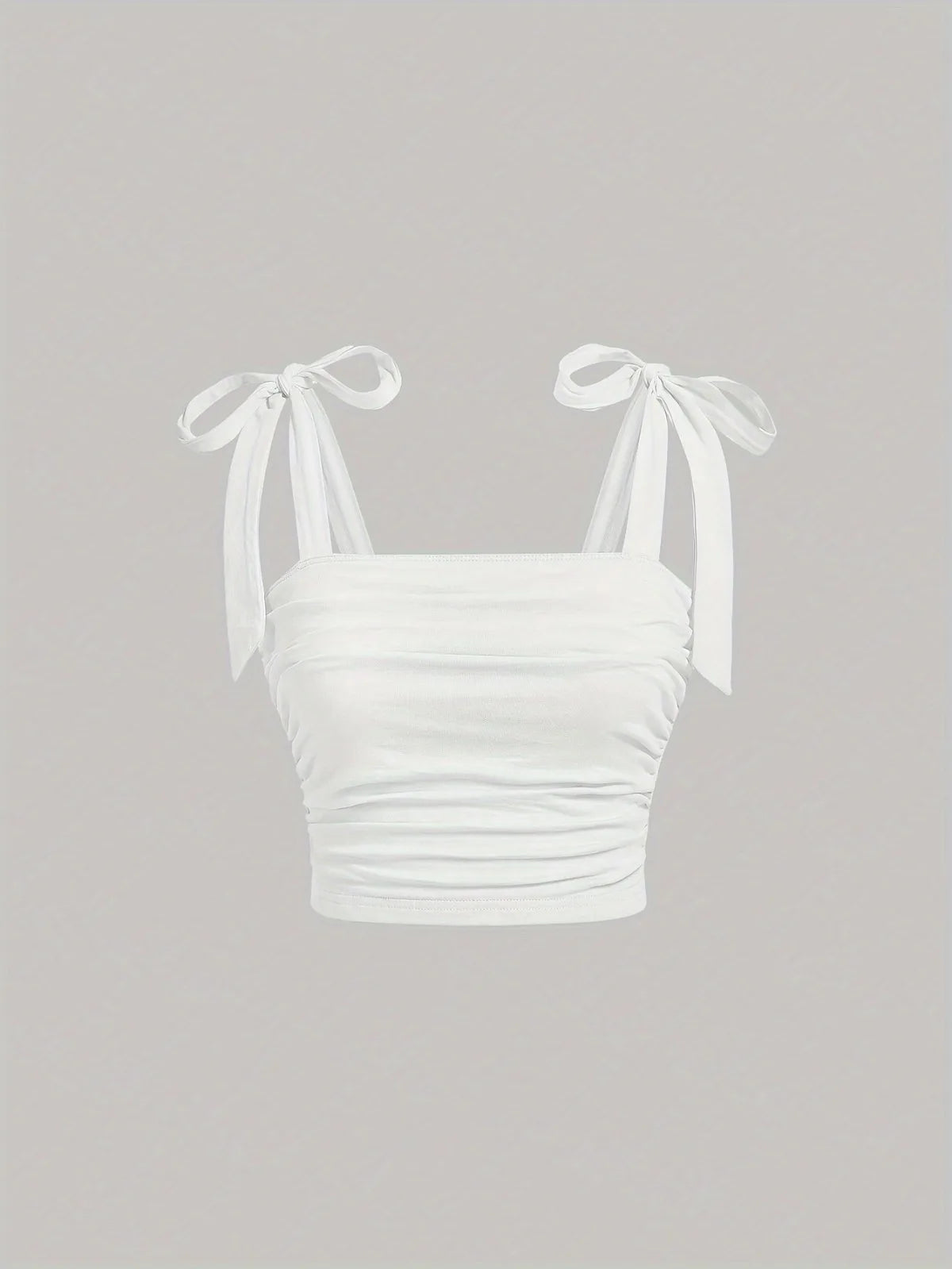 EJVS™ Tie Shoulder Ruched Crop Top