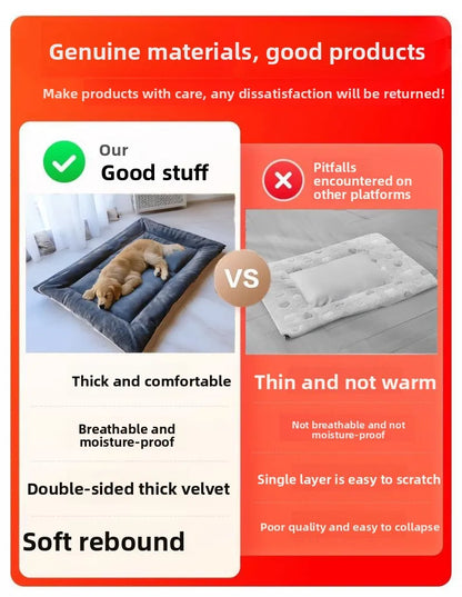 EJVS™  Dog Bed Mat Large Size Sleeping Pad for Winter Use Keep Warm Double-sided Use Golden Retriever Stress-relieving Sleeping Pad