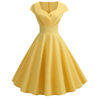 EJVS™ Retro Party Office Midi Dress