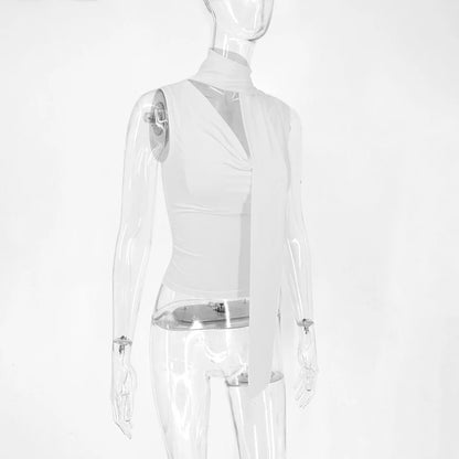 EJVS™  Women Sexy Sleeveless V-Neck Lady Top Fashion Bandage