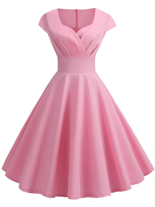 EJVS™ Retro Party Office Midi Dress