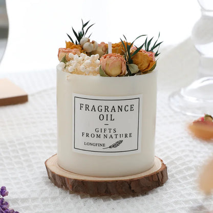 EJVS™ Scented Pillar Candles with Dried Flowers