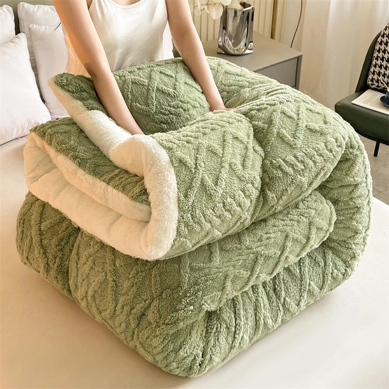 EJVS™ High End Thickened Winter Warm Blankets for Beds Artificial Lamb