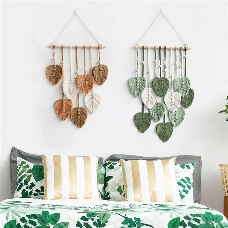 EJVS™ Leaf Macrame Wall Hanging Boho Woven