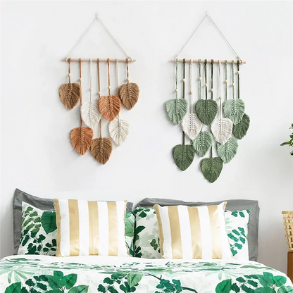 EJVS™ Leaf Macrame Wall Hanging Boho Woven