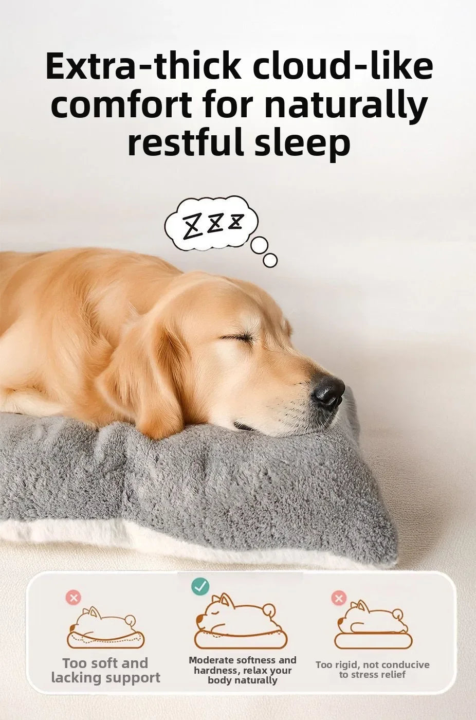 EJVS™  Dog Bed Mat Large Size Sleeping Pad for Winter Use Keep Warm Double-sided Use Golden Retriever Stress-relieving Sleeping Pad