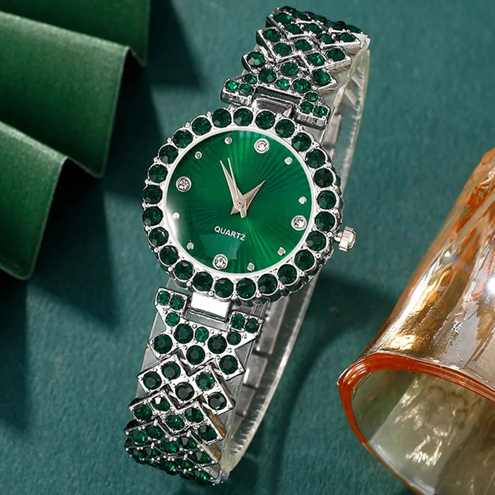 EJVS™  Rhinestone WristWatch Luxury Jewelry Set