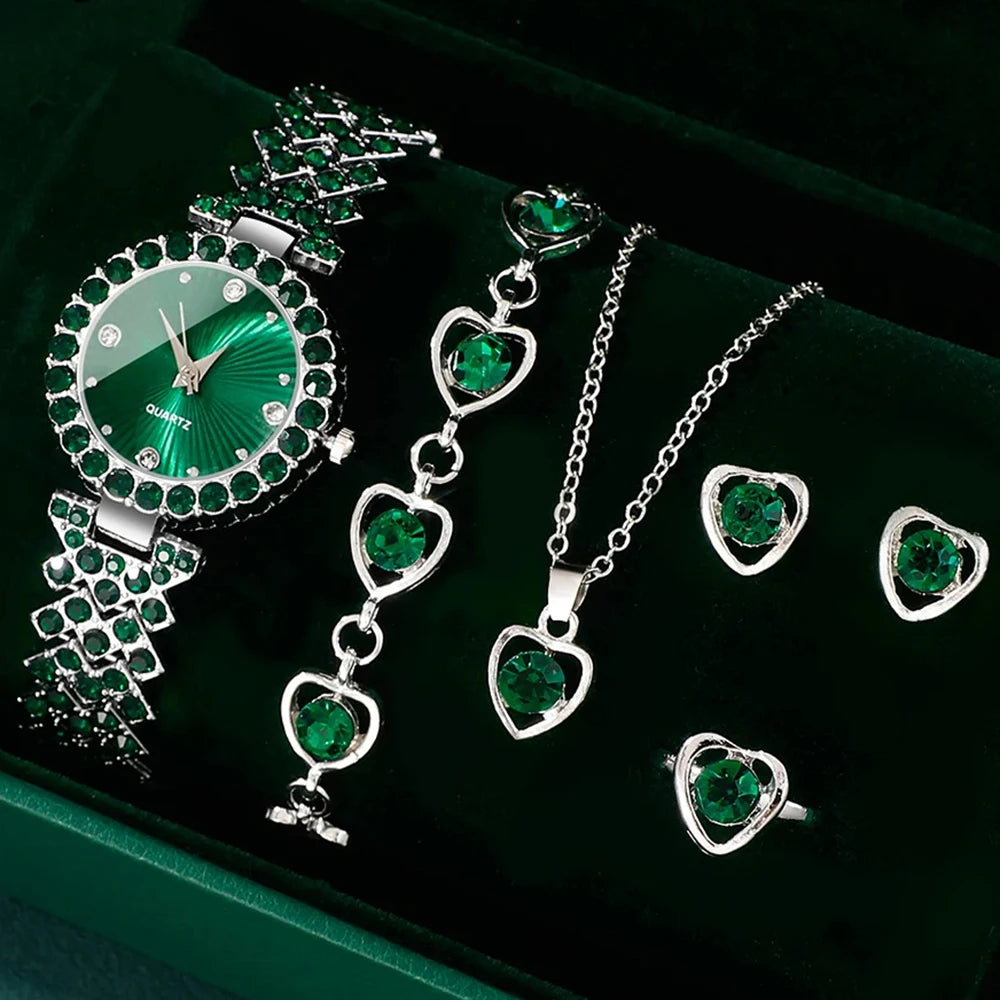 EJVS™  Rhinestone WristWatch Luxury Jewelry Set