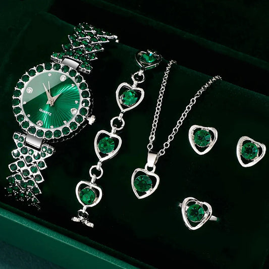 EJVS™  Rhinestone WristWatch Luxury Jewelry Set