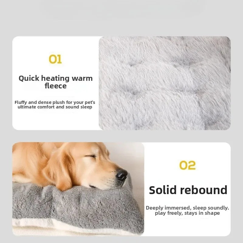 EJVS™  Dog Bed Mat Large Size Sleeping Pad for Winter Use Keep Warm Double-sided Use Golden Retriever Stress-relieving Sleeping Pad