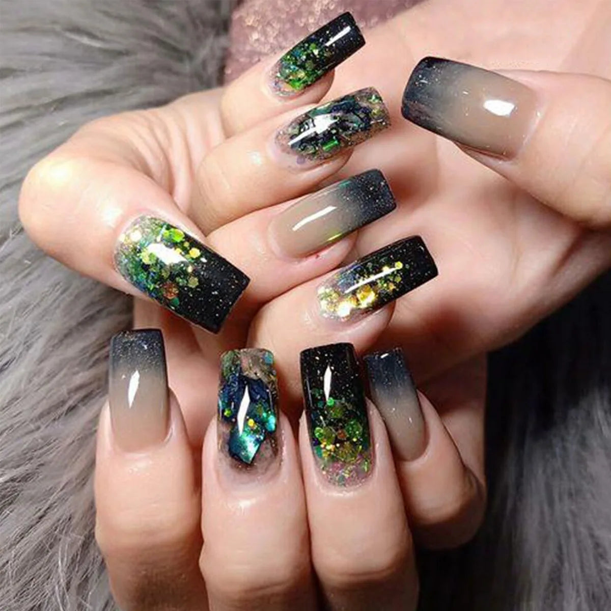 EJVS™  24Pcs Shimmery Manicure Tips