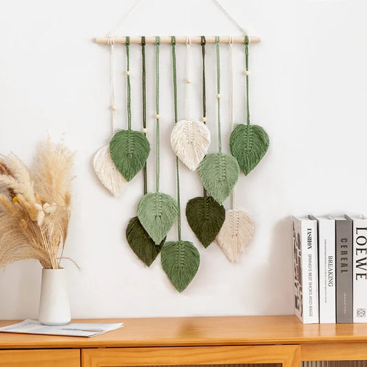 EJVS™ Leaf Macrame Wall Hanging Boho Woven