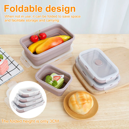 EJVS™ 4-Pack Silicone Food Storage Containers – Microwave & Temperature Resistant