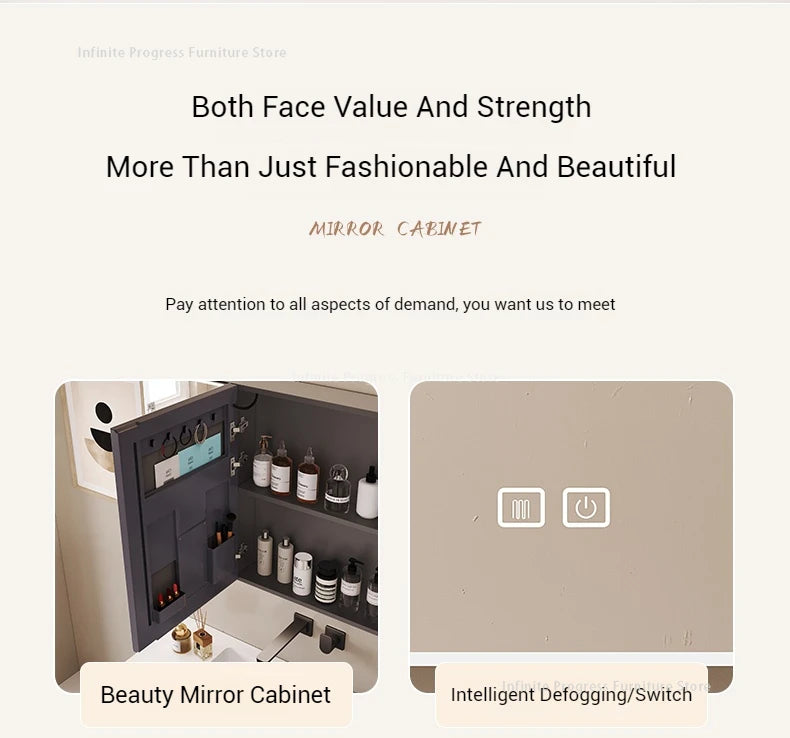 EJVS™ Arc Smart Bathroom Mirror Cabinet