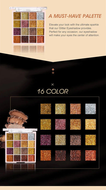 EJVS™ 16 Colors Glitter Eyeshadow