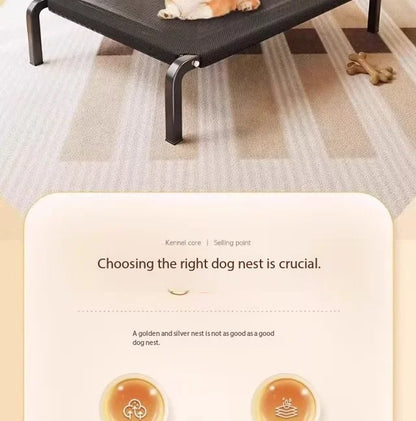 EJVS™  Breathable Dog Bed Summer Camping Cot for Large Dogs Elevated Pet Sleeping Kennel with Removable Washable Sofa Cushion Mat