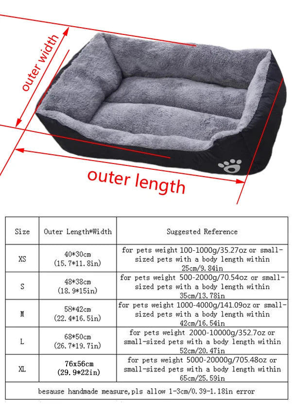 EJVS™  Black Dog Bed Plush Sleeping Bed for Large, Medium and Small Dogs, Non-Slip and Bite-Resistant Pet Sleeping Mat