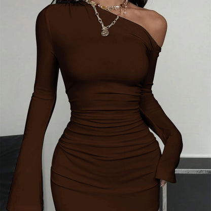 EJVS™ Dulzura Inclined Shoulder Mini Dress