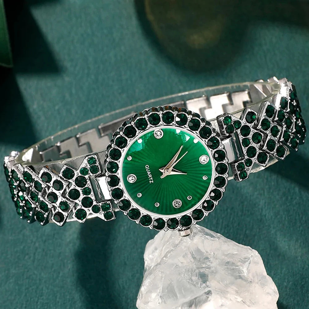 EJVS™  Rhinestone WristWatch Luxury Jewelry Set