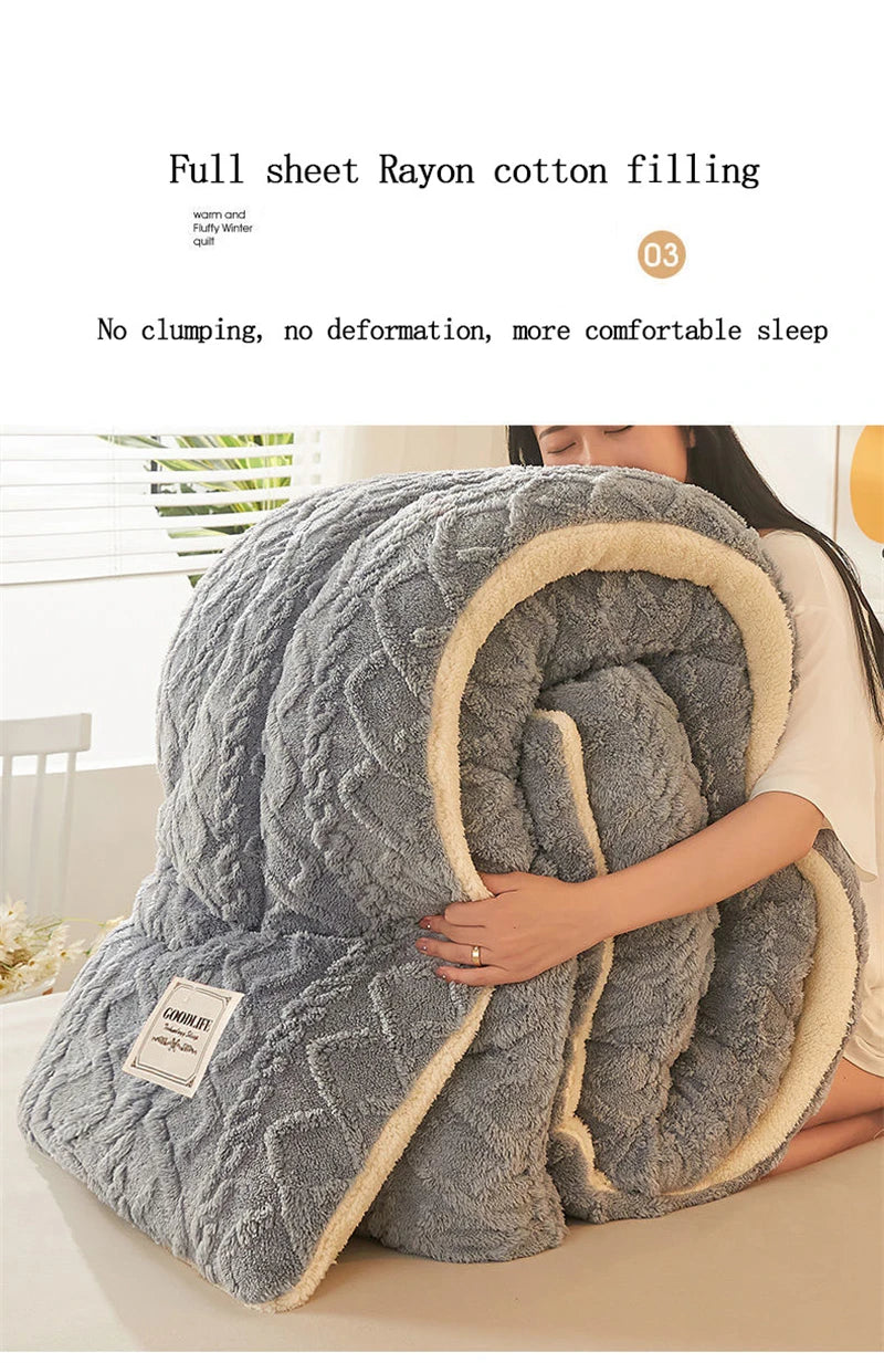 EJVS™ High End Thickened Winter Warm Blankets for Beds Artificial Lamb