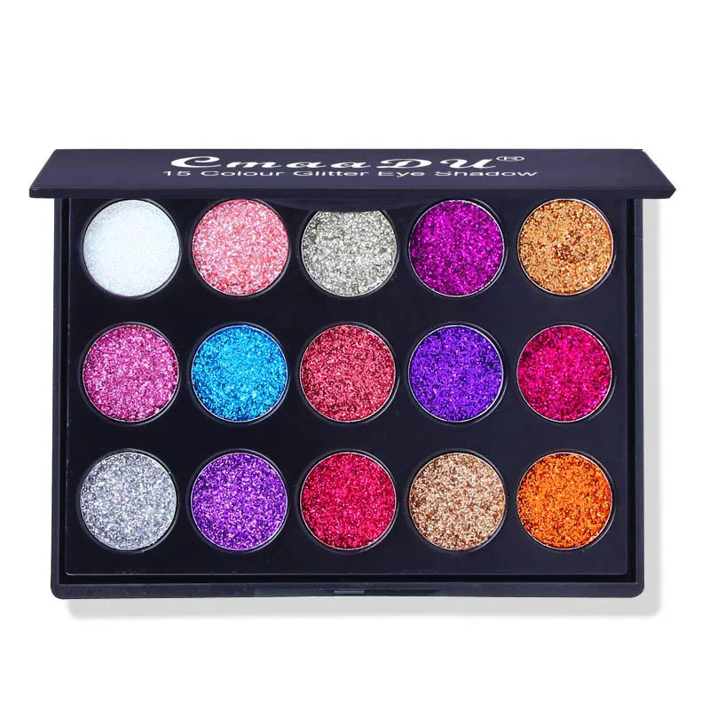 EJVS™ 15 Colors Glitter Eyeshadow Tray