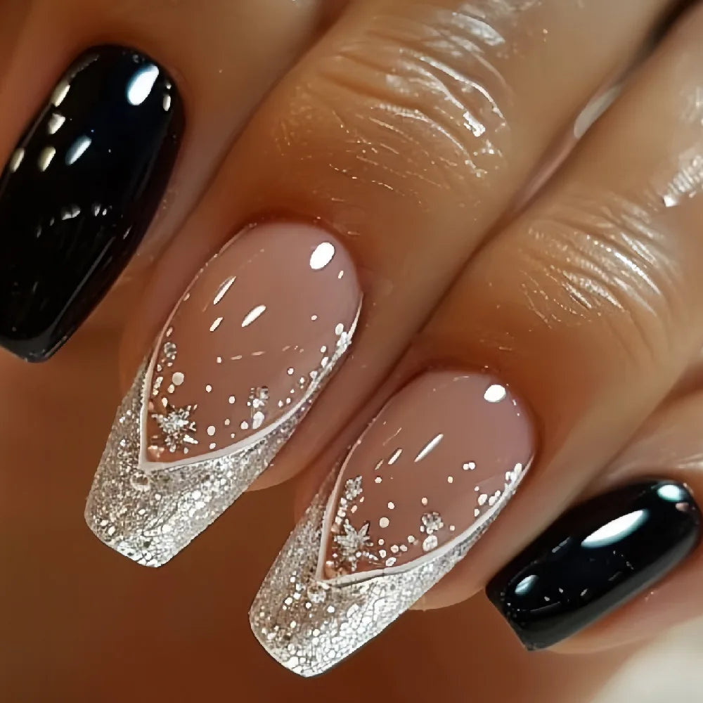 EJVS™  24Pcs Shimmery Manicure Tips