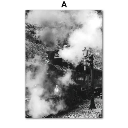 EJVS™ Vintage Europe Camera & Car Canvas Wall Art