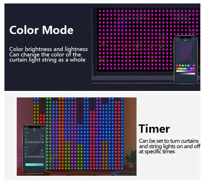 EJVS™  Dynamic DIY Bedroom Window Lights Decor APP Remote Control Music Sync