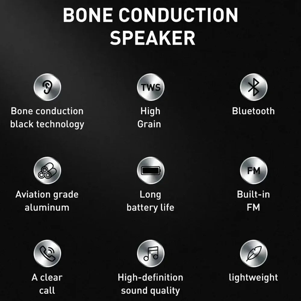 EJVS™  Bone Conduction Speaker Wireless Bluetooth - With Call FM Radio