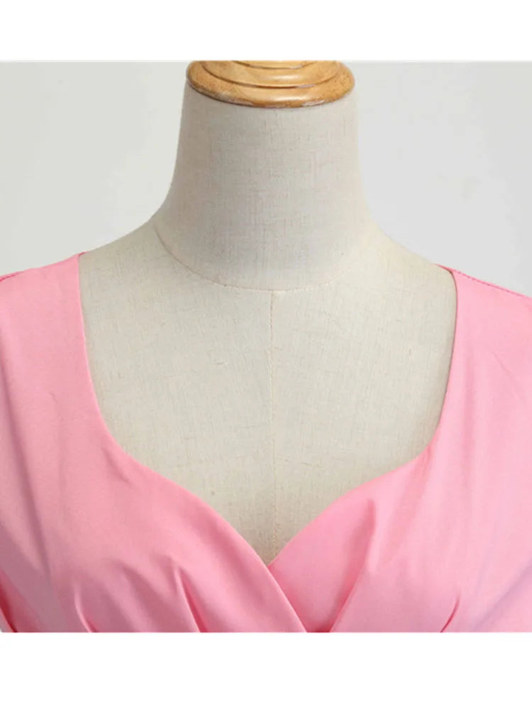EJVS™ Retro Party Office Midi Dress