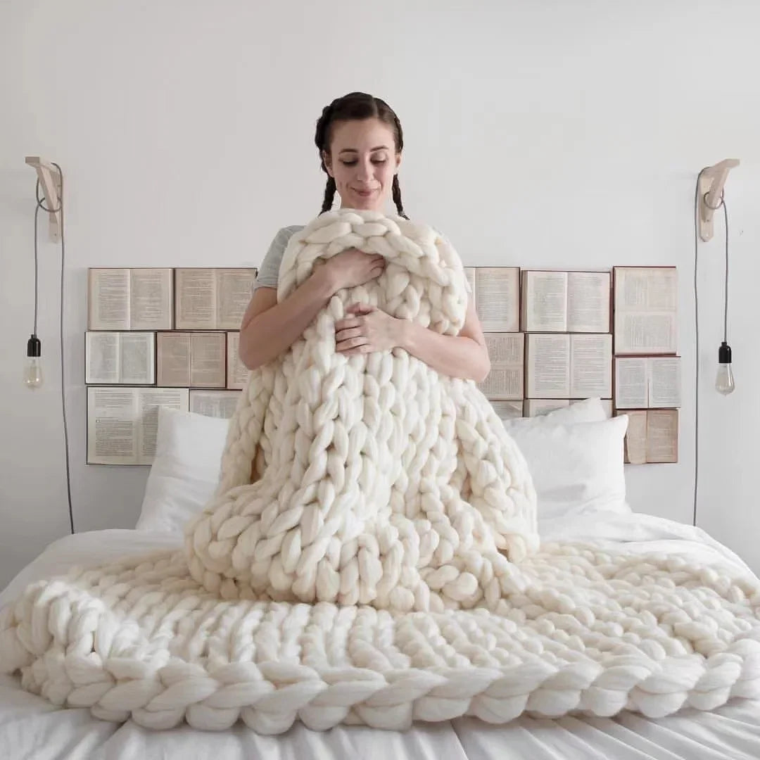 EJVS™ Handmade Chunky Knit Weighted Blanket
