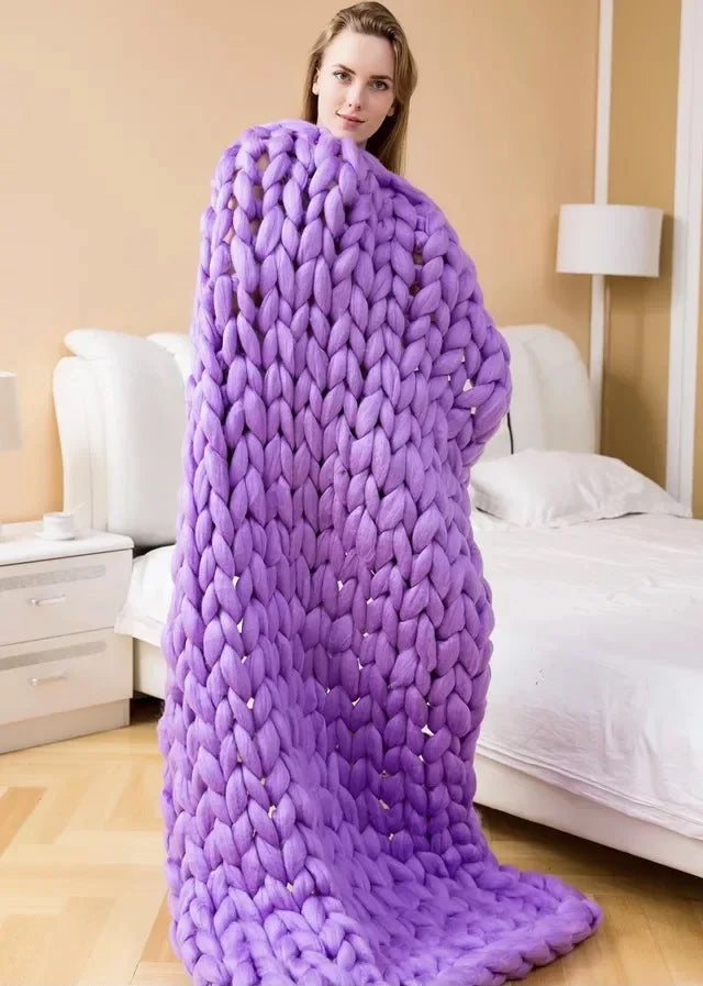 EJVS™ Handmade Chunky Knit Weighted Blanket