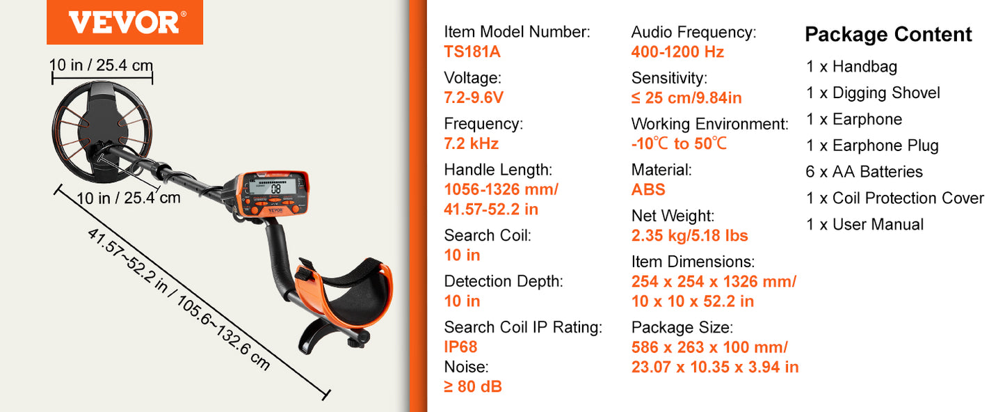 EJVS™  VEVOR Metal Detector Waterproof Search Coil
